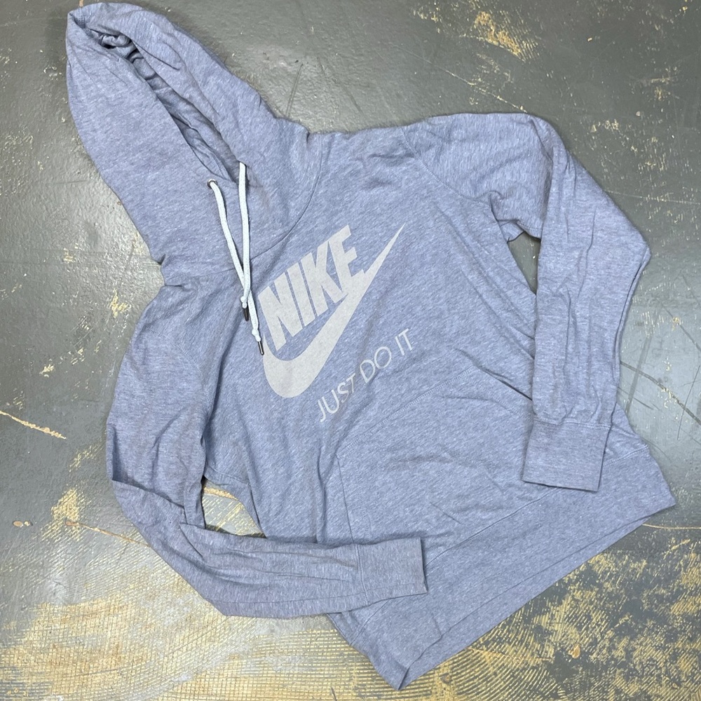 Nike Pull Over Hooded Sweater 909716-023 Large Light Blue Just Do It JDI